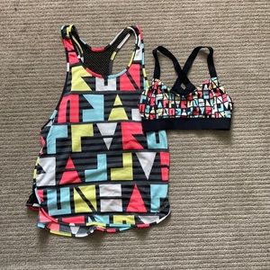 Brooks running sports bra mesh running tank set